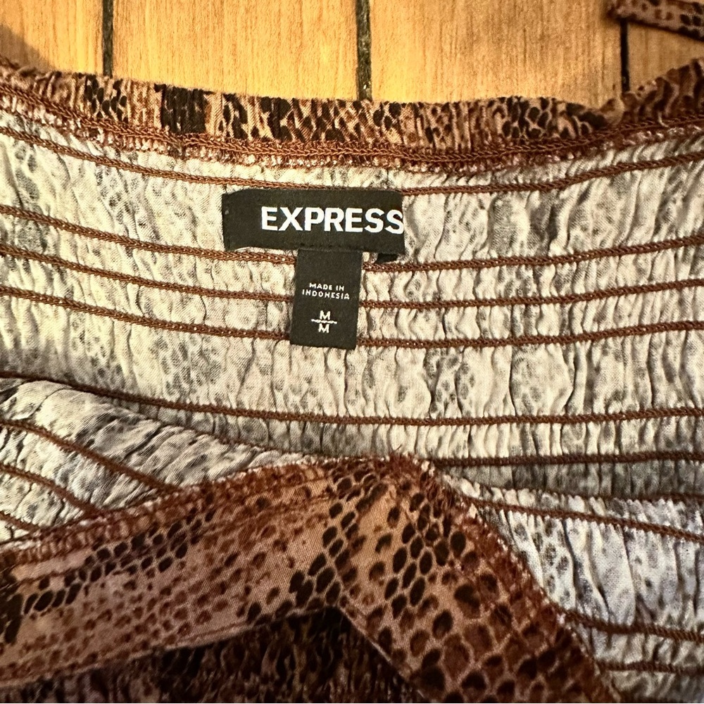 Snakeskin Pattern Rouched And Ruffled Express Min… - image 4